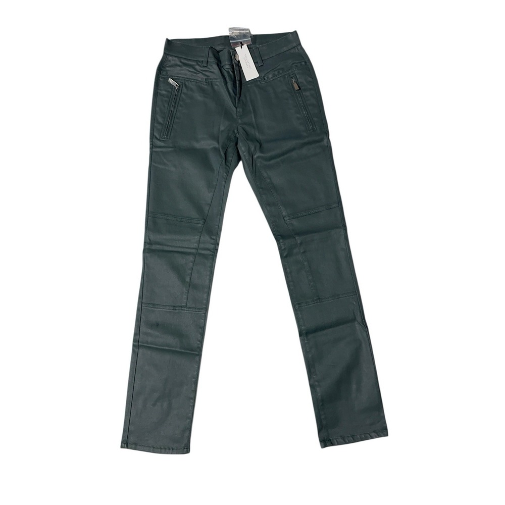 Versace Collection Men's Slim Pants Green Biker Zip‎ Detail Made in Italy Sz 31